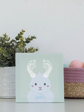 Baby’s First Easter Keepsake Canvas - Mint Bunny Footprint Art